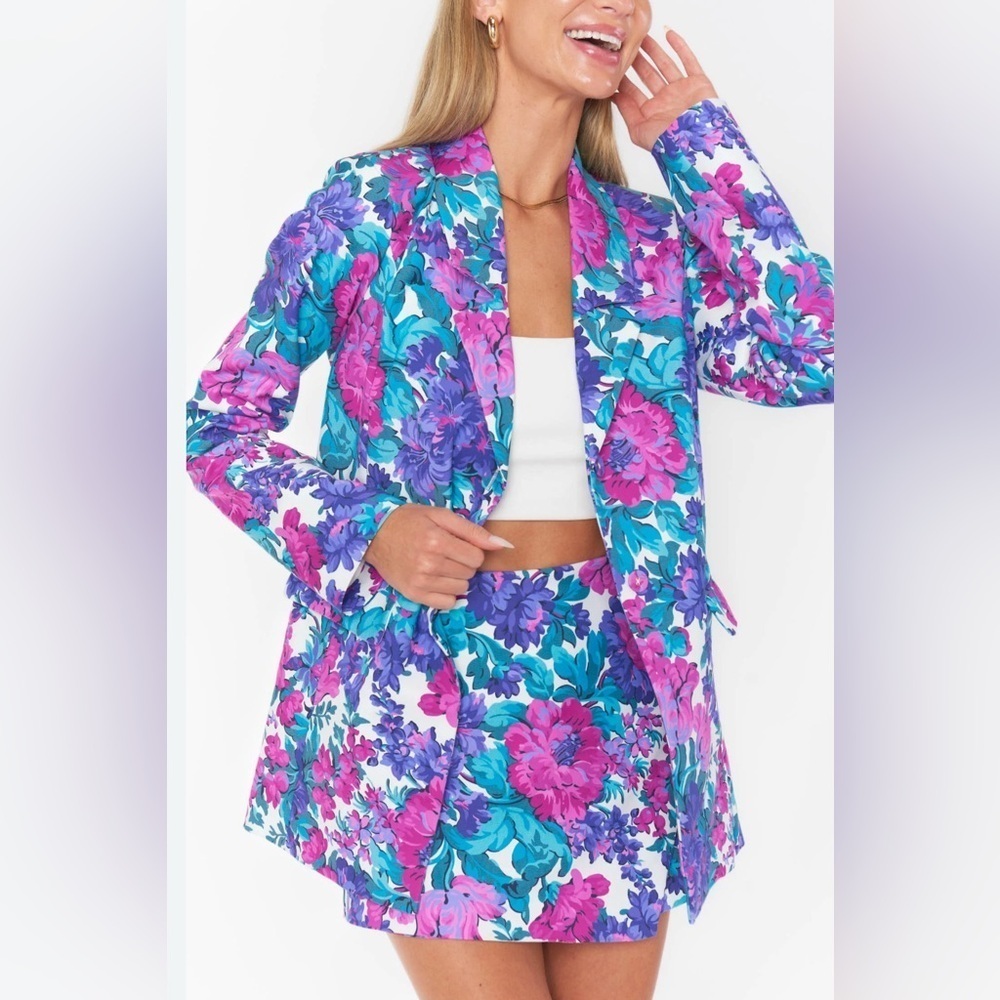 NEW Show Me Your Mumu Ezra Blazer in the Magenta Blooms floral print XS